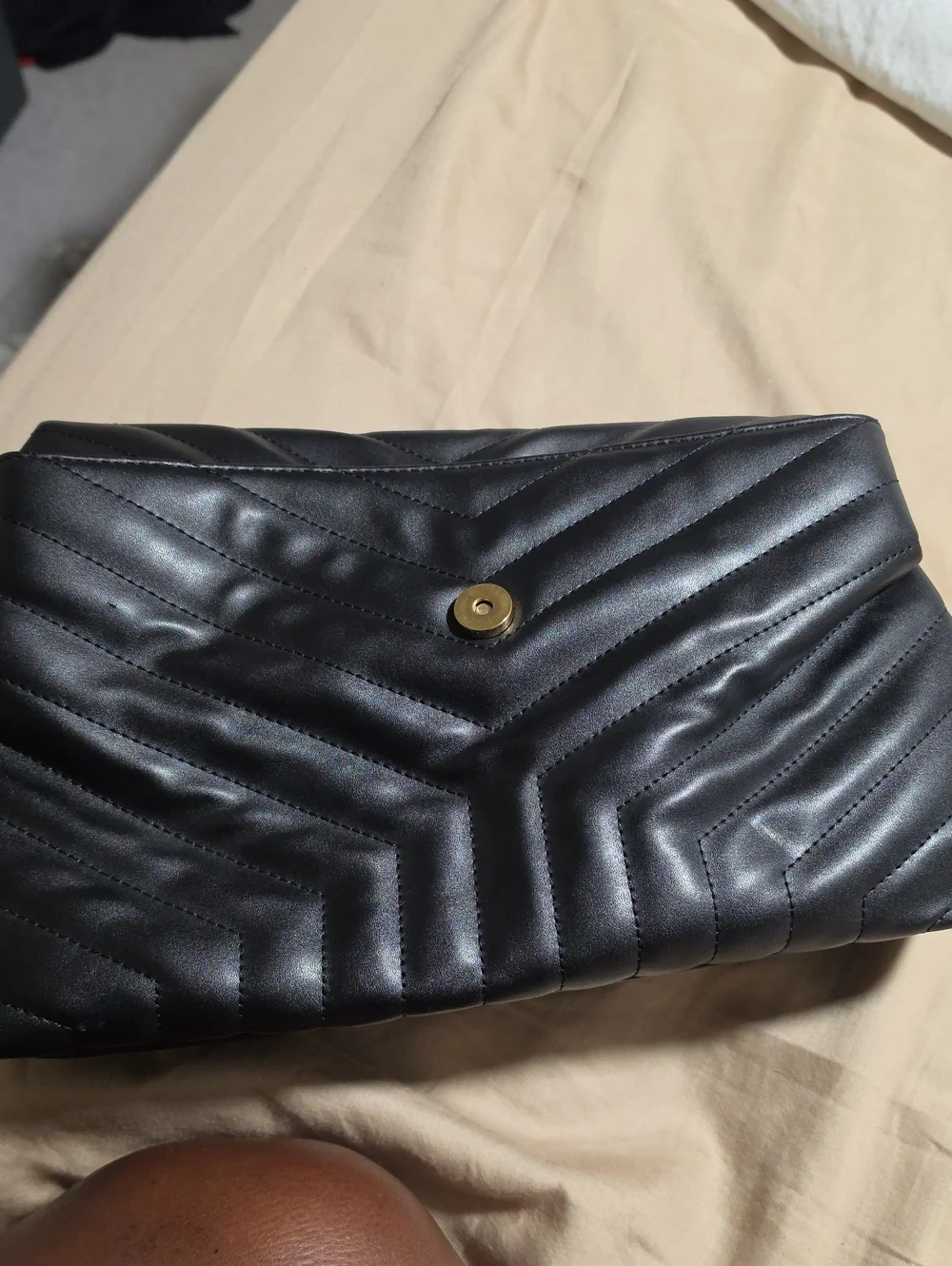Quilted Chevron Black Purse - Sleek Evening Bag